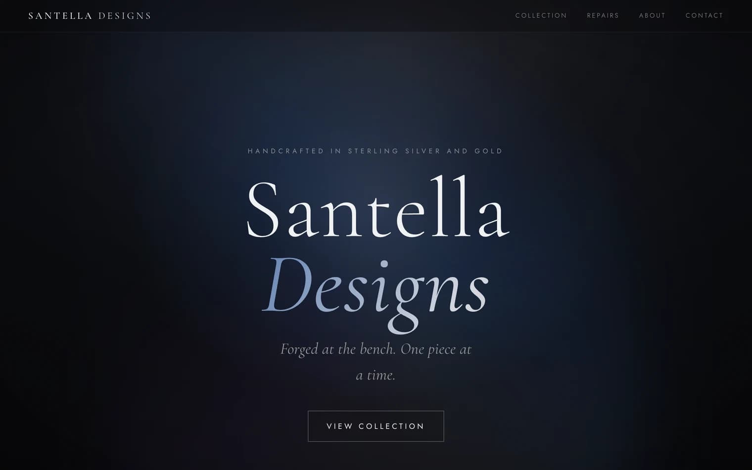 Screenshot of the Santella Designs website