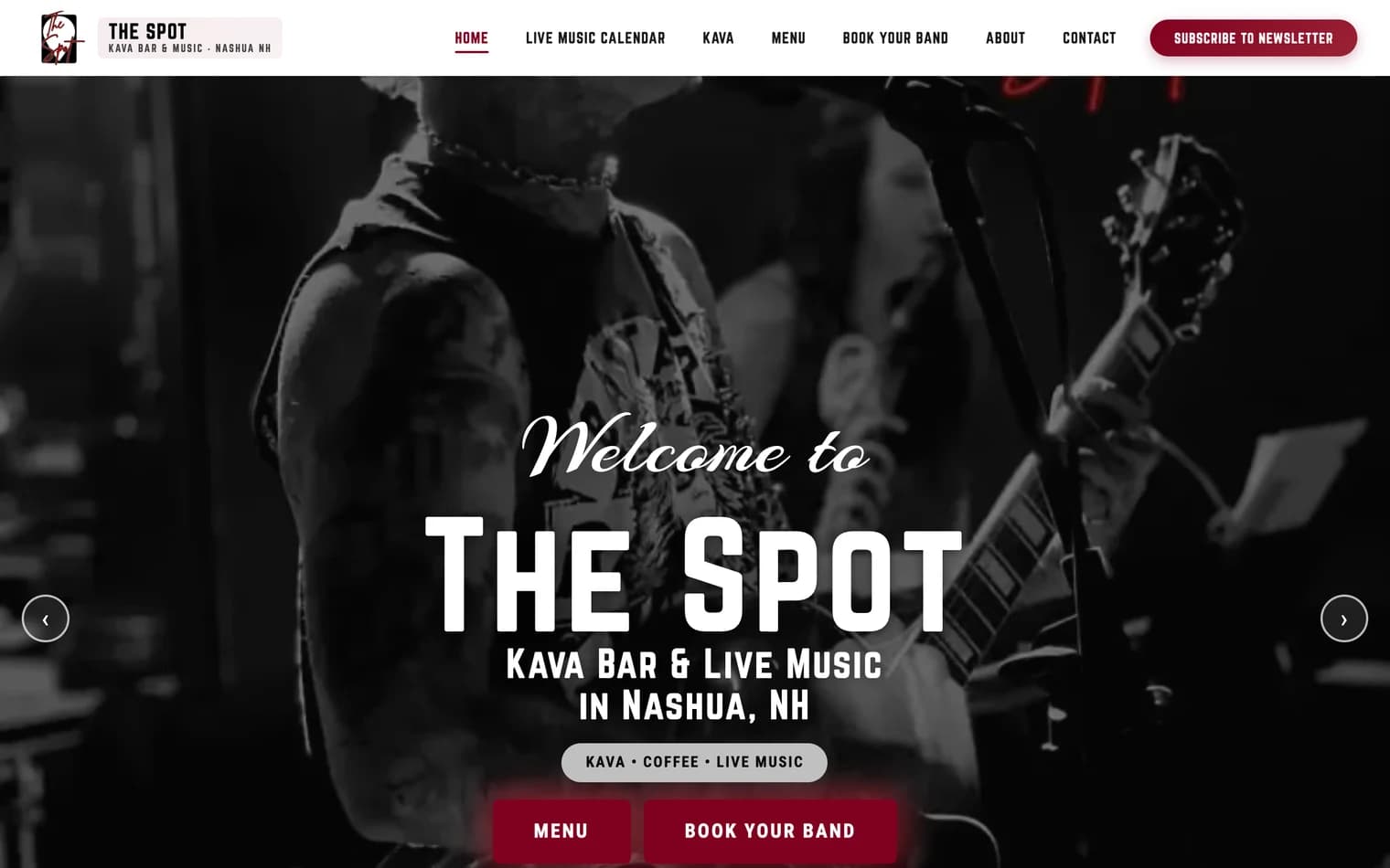 Screenshot of the The Spot Nashua website